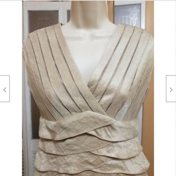 Adrianna Papell Ladies Beautiful Champagne Dress - Picture 2 of 8